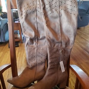 1 size 11, & 1 size 12 NIB, taupe, wide calf, Comfort EST 1946 lace up boots.